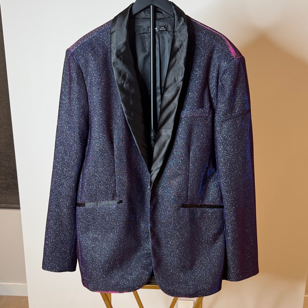 SHEIN Glittering Blazer - Black and Purple